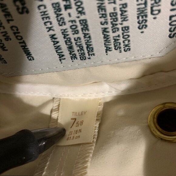 Tilley Endurables Hat Brim Self Tie Pocket Beige Khaki Sun Boonie Cap 7 5/8 - Picture 10 of 10